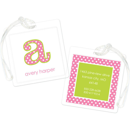 Bubblegum Big Dots Luggage Tags